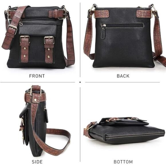 Women Lightweight Crossbody Bags Soft Vegan Leather Messenger Bag - Picture 4 of 7